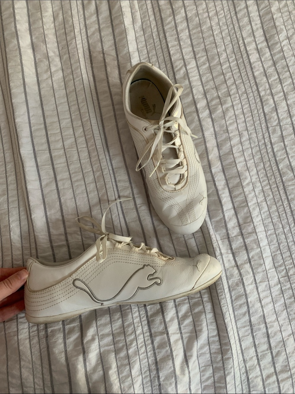Vintage Puma Cream/Off-White Low-Profile Speedcat Sneakers